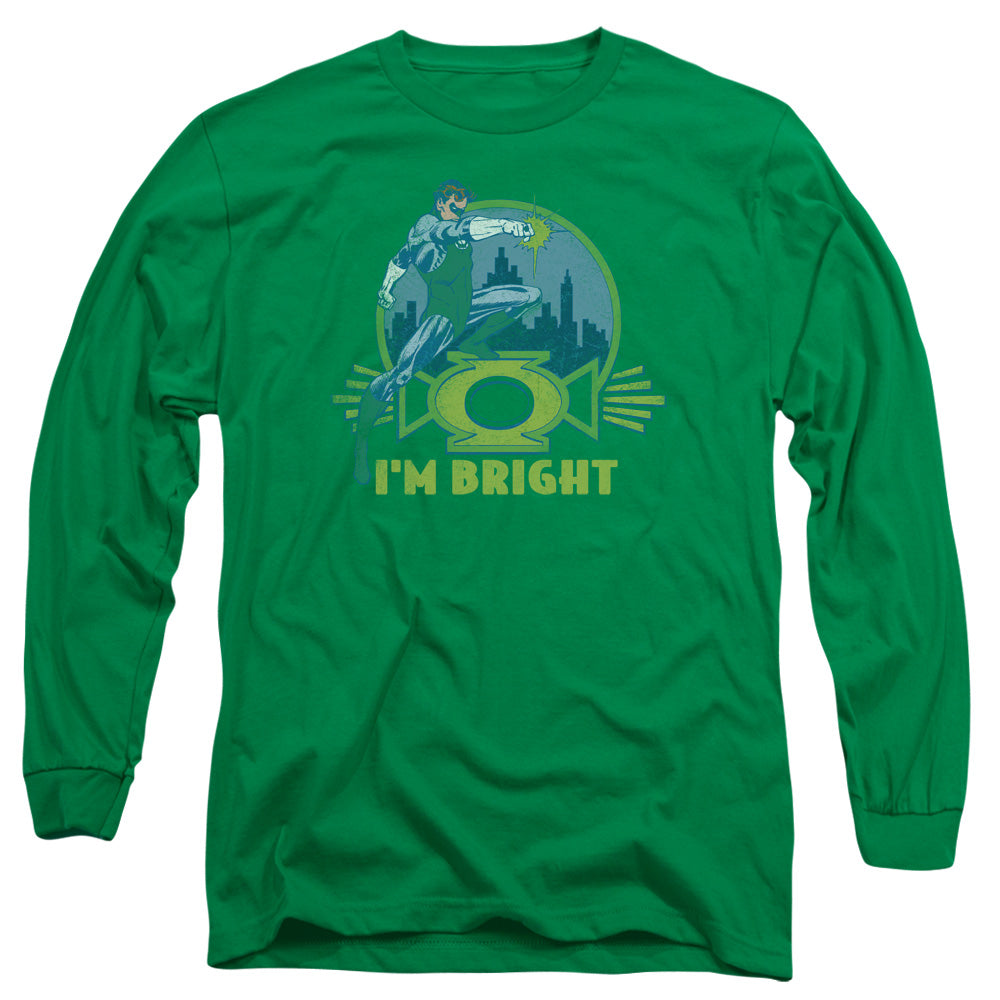 Green Lantern Im Bright Mens Long Sleeve Shirt Kelly Green Officially Licensed