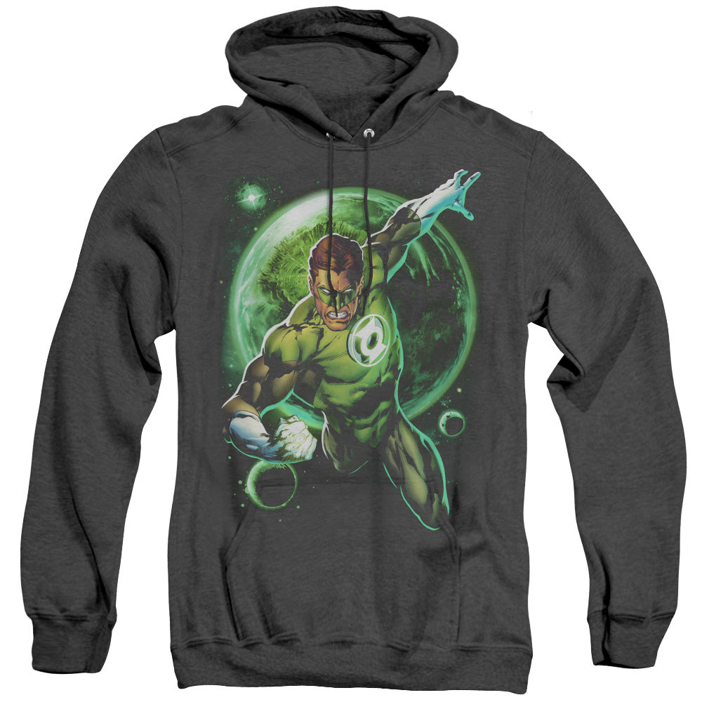 Green Lantern Galaxy Glow Heather Mens Hoodie Black