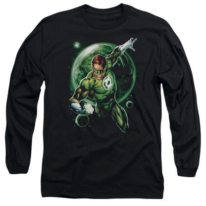 Green Lantern Galaxy Glow Mens Long Sleeve Shirt Black Officially Licensed