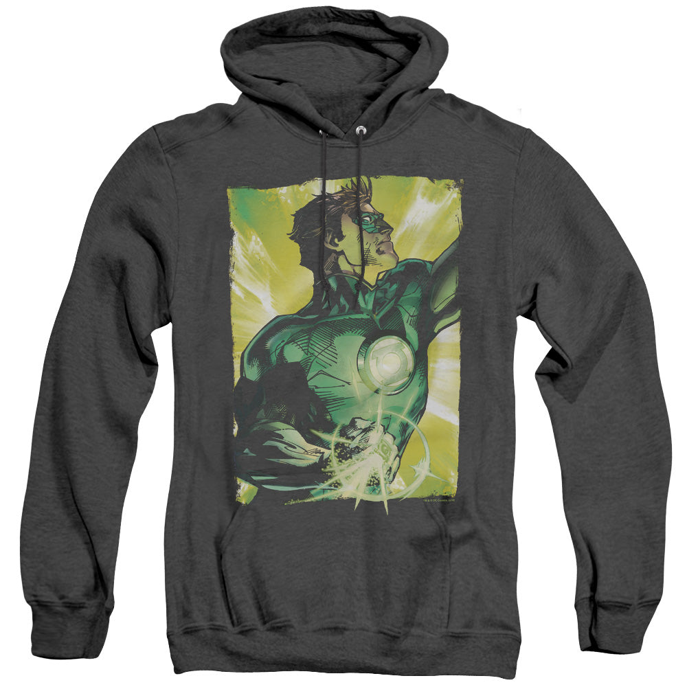 Green Lantern Up Up Heather Mens Hoodie Black