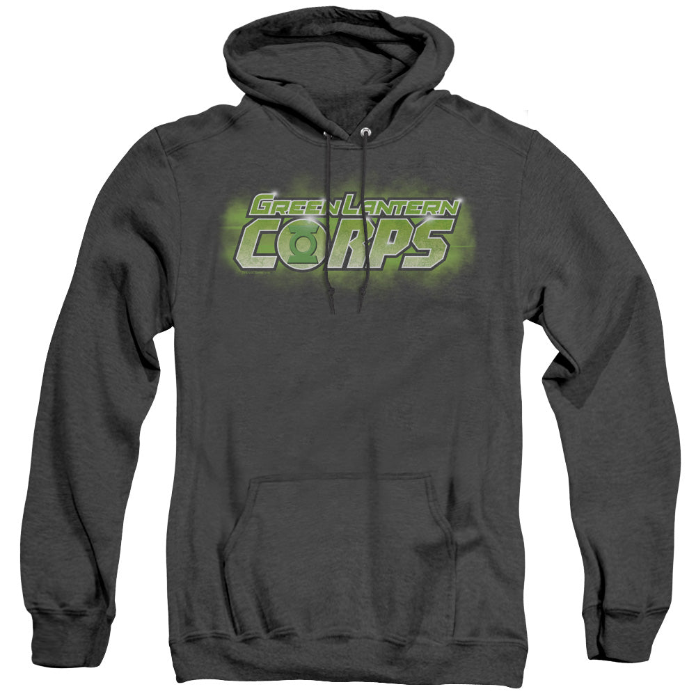 Green Lantern Gl Corps Title Heather Mens Hoodie Black