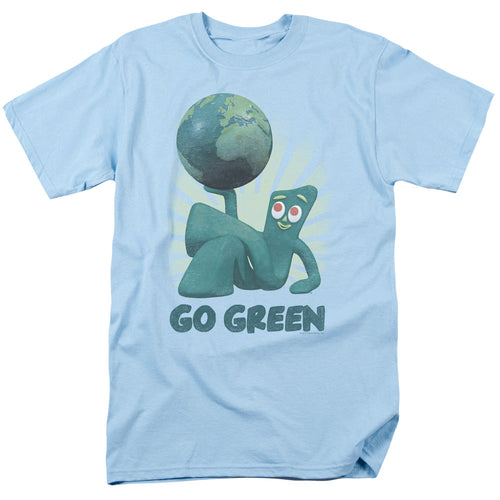 Gumby Go Green Mens T Shirt Light Blue