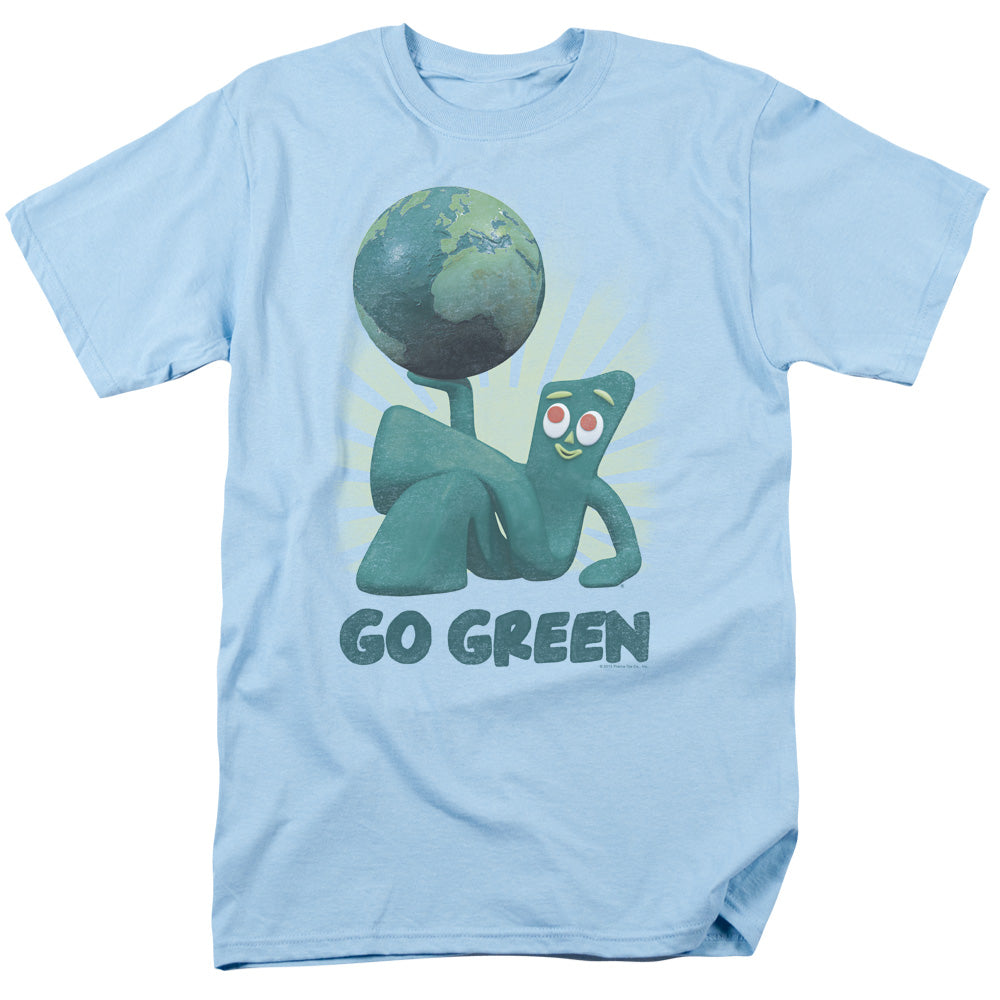 Gumby Go Green Mens T Shirt Light Blue
