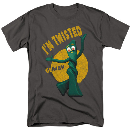 Gumby Twisted Mens T Shirt Charcoal