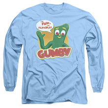 Load image into Gallery viewer, Gumby Fun &amp; Flexible Mens Long Sleeve Shirt Carolina Blue Officially Licensed
