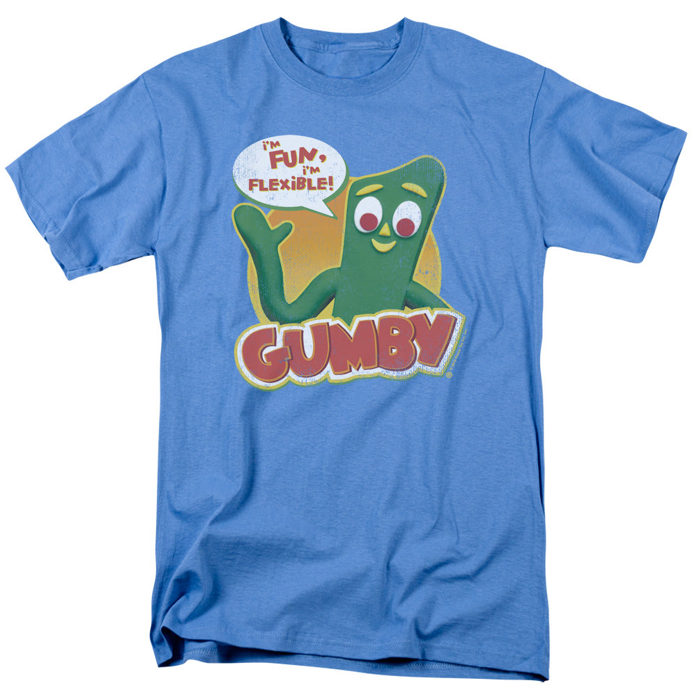 Gumby Fun & Flexible Mens T Shirt Carolina Blue