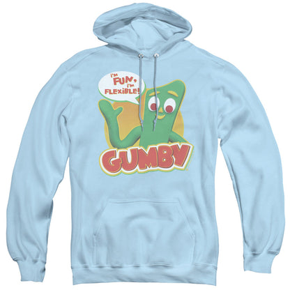 Gumby Fun & Flexible Mens Hoodie Light Blue