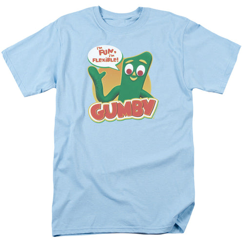Gumby Fun & Flexible Mens T Shirt Light Blue