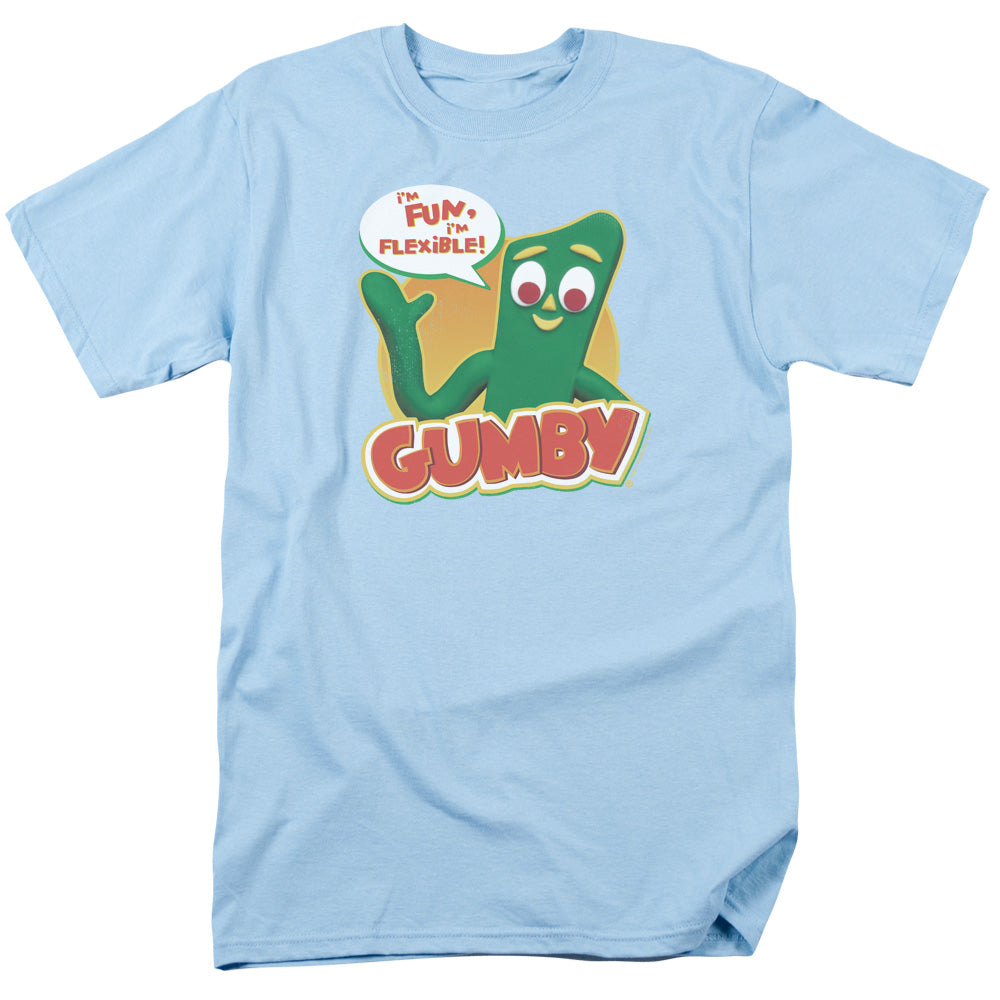 Gumby Fun & Flexible Mens T Shirt Light Blue