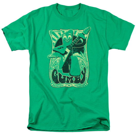 Gumby Vintage Rock Poster Mens T Shirt Kelly Green