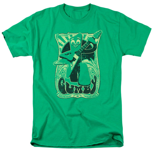 Gumby Vintage Rock Poster Mens T Shirt Kelly Green