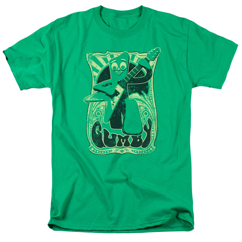 Gumby Vintage Rock Poster Mens T Shirt Kelly Green