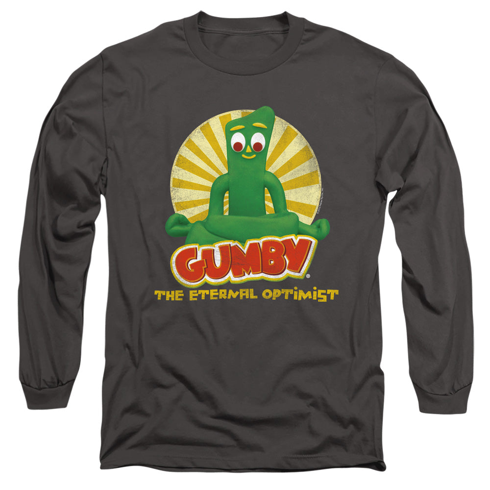 Gumby Optimist Mens Long Sleeve Shirt Charcoal Officially Licensed