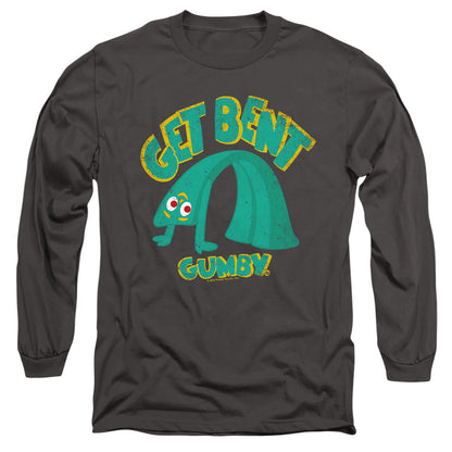 Gumby Get Bent Mens Long Sleeve Shirt Charcoal Officially Licensed