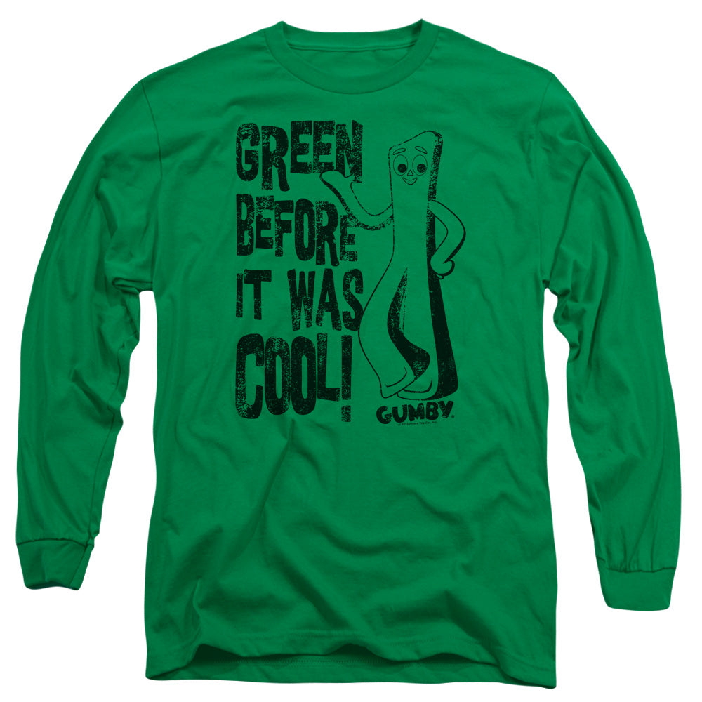Gumby Cool Green Mens Long Sleeve Shirt Kelly Green Officially Licensed