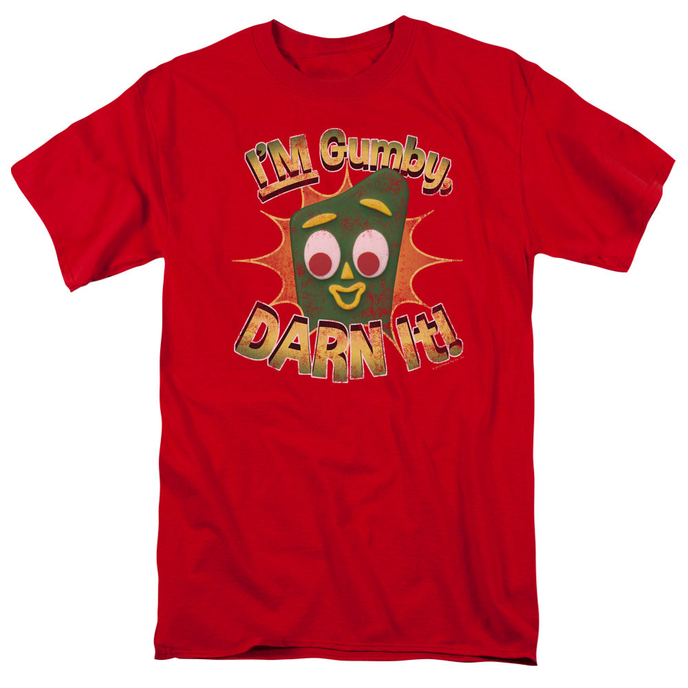 Gumby Darn It Mens T Shirt Red