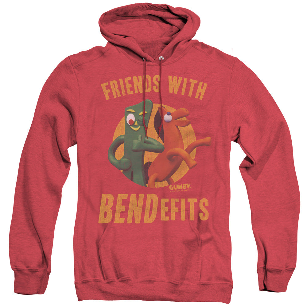 Gumby Bendefits Heather Mens Hoodie Red