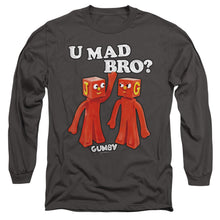 Load image into Gallery viewer, Gumby U Mad Bro Mens Long Sleeve Shirt Charcoal Officially Licensed
