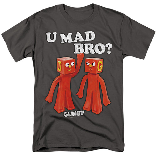 Gumby U Mad Bro Mens T Shirt Charcoal