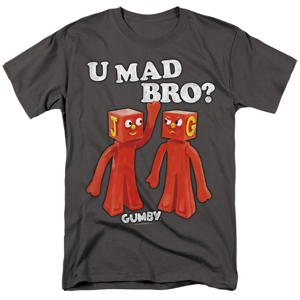 Gumby U Mad Bro Mens T Shirt Charcoal