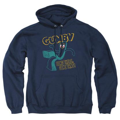 Gumby Bend There Mens Hoodie Navy