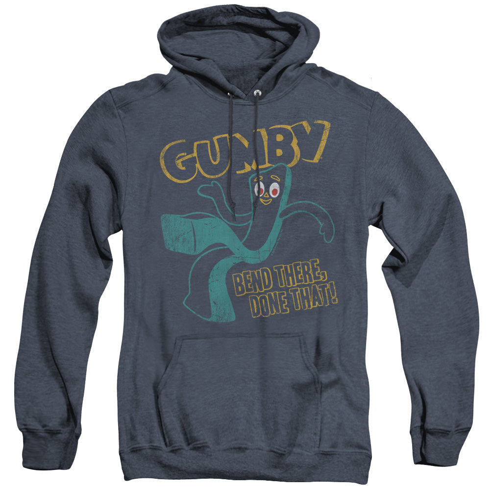 Gumby Bend There Heather Mens Hoodie Navy