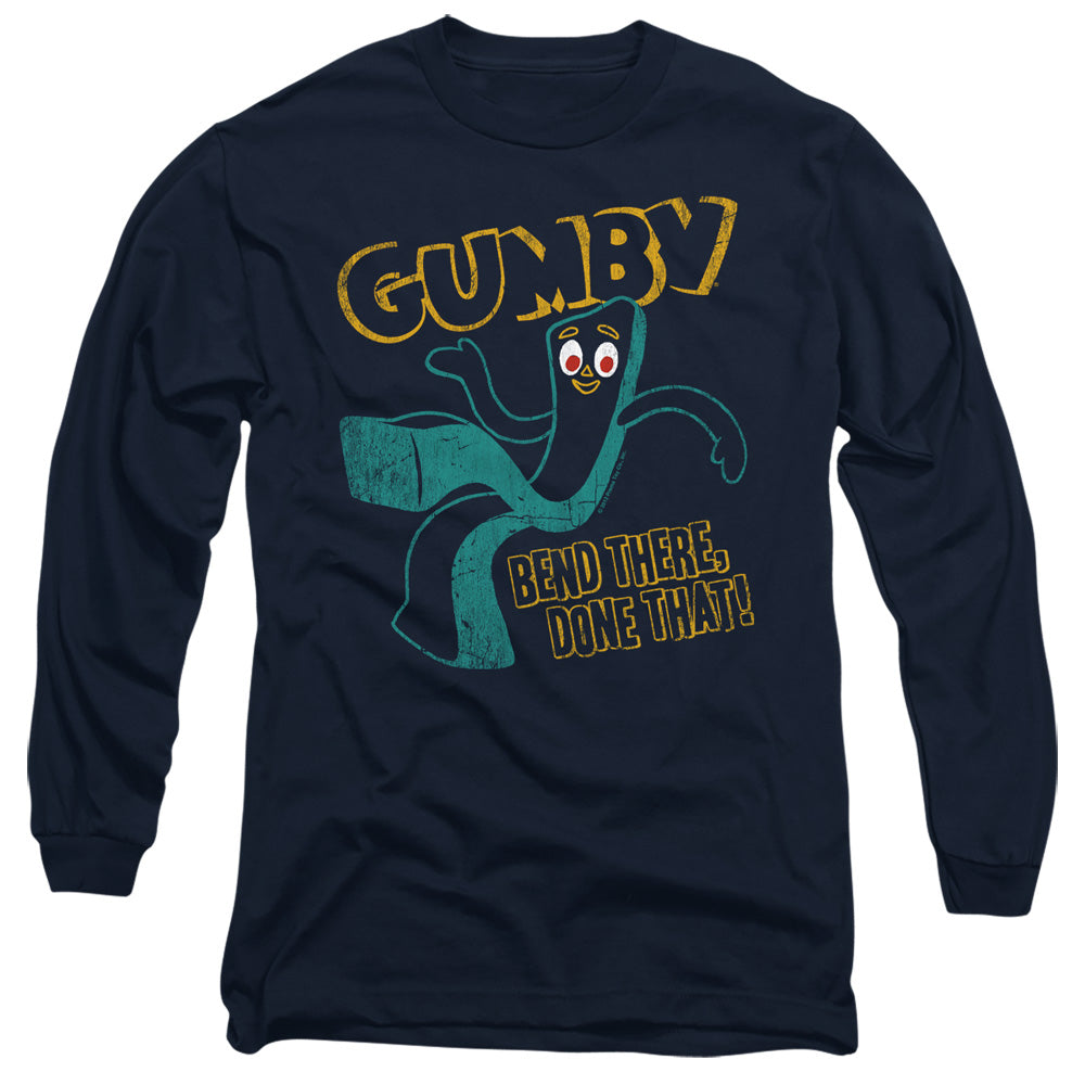 Gumby Bend There Mens Long Sleeve Shirt Navy Officially Licensed