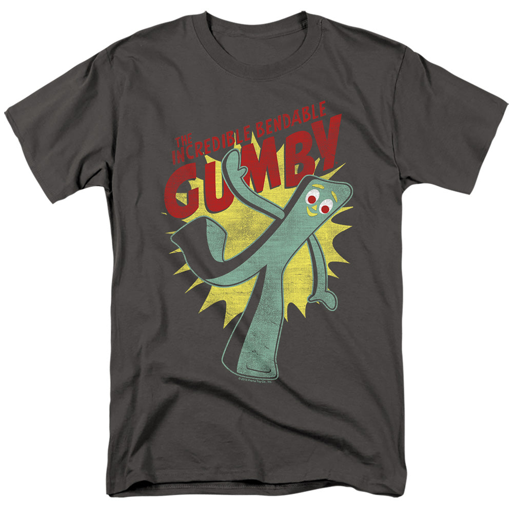 Gumby Bendable Mens T Shirt Charcoal