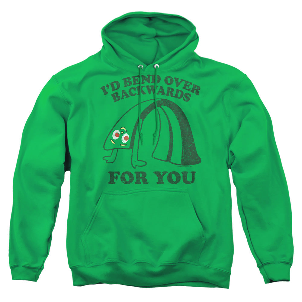 Gumby Bend Backwards Mens Hoodie Kelly Green