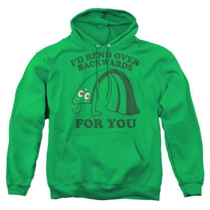 Gumby Bend Backwards Mens Hoodie Kelly Green