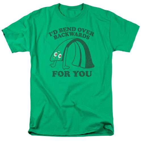 Gumby Bend Backwards Mens T Shirt Kelly Green