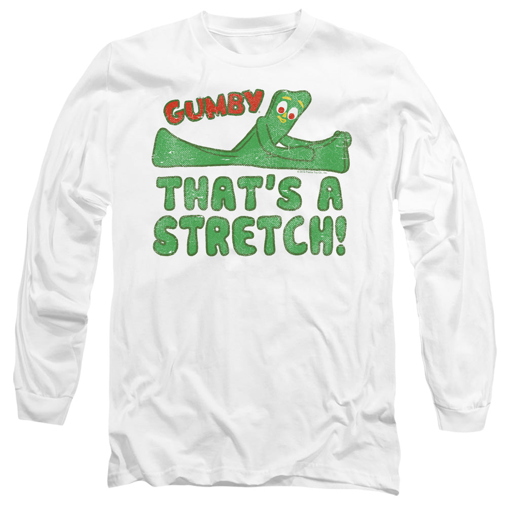 Gumby Thatƒ??S A Stretch Mens Long Sleeve Shirt White Officially Licensed