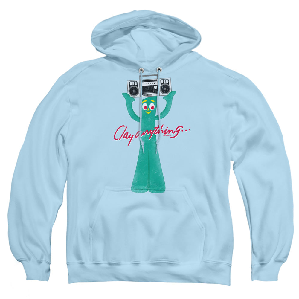 Gumby Clay Anything Mens Hoodie Light Blue