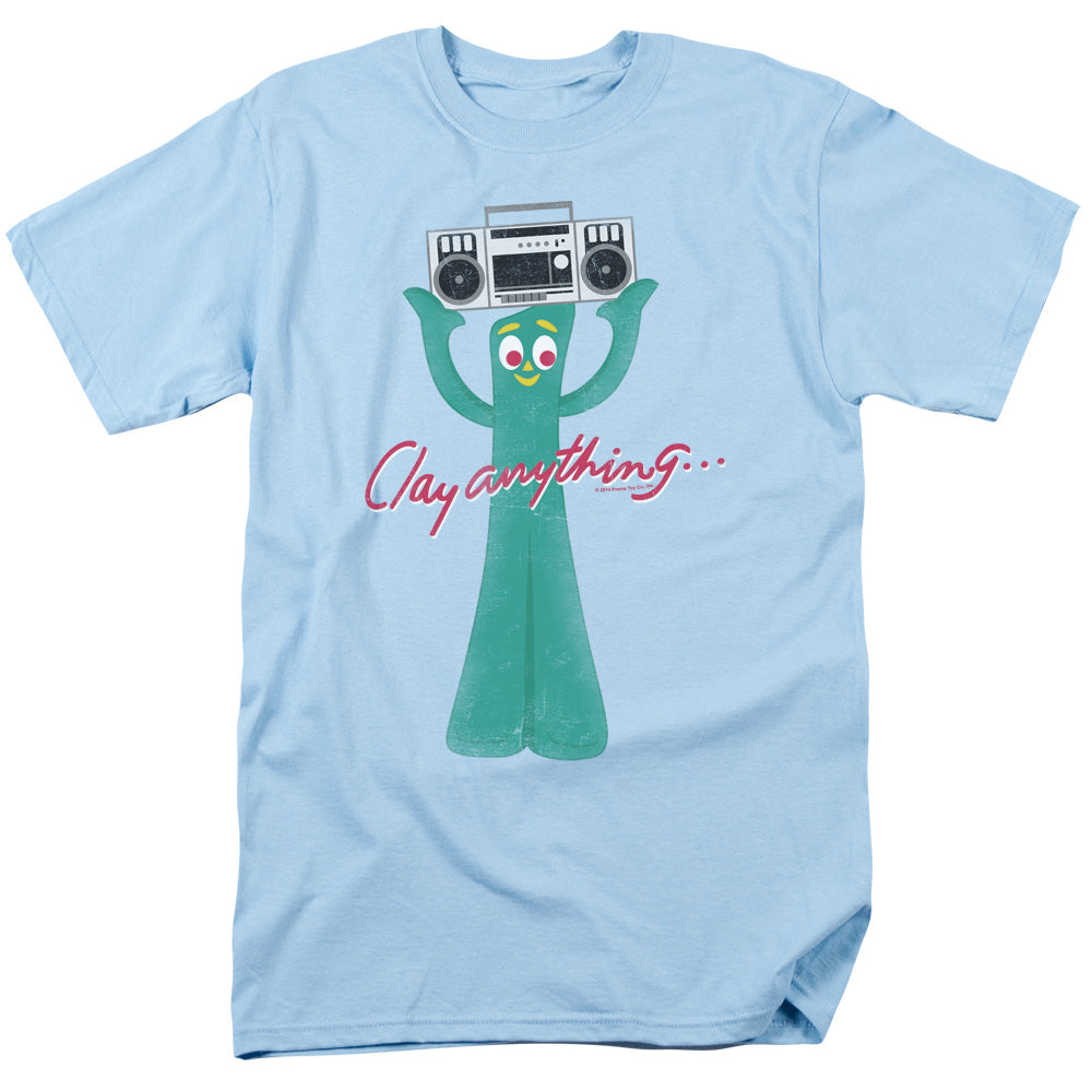 Gumby Clay Anything Mens T Shirt Light Blue
