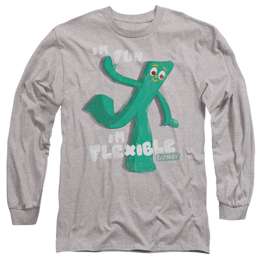 Gumby Flex Mens Long Sleeve Shirt Athletic Heather Officially Licensed