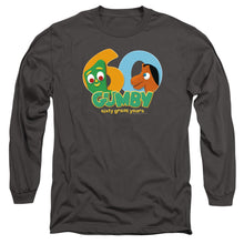 Load image into Gallery viewer, Gumby 60Th Mens Long Sleeve Shirt Charcoal Officially Licensed
