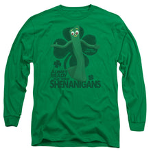 Load image into Gallery viewer, Gumby Shenanigans Mens Long Sleeve Shirt Kelly Green Officially Licensed
