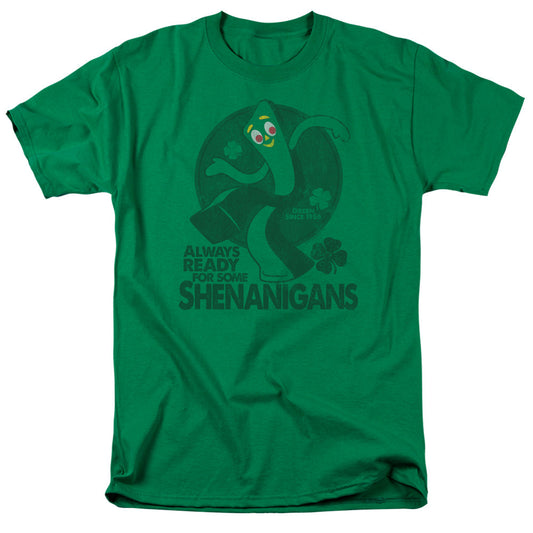 Gumby More Shenanigans Mens T Shirt Kelly Green