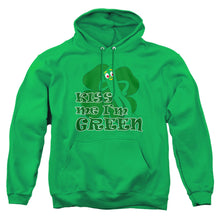 Load image into Gallery viewer, Gumby Kiss Me Im Green Mens Hoodie Kelly Green
