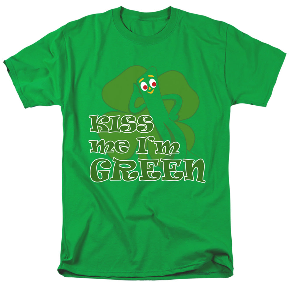 Gumby Kiss Me Im Green Mens T Shirt Kelly Green