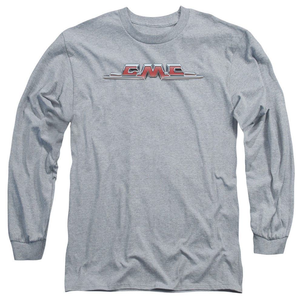 Gmc Chrome Logo Mens Long Sleeve Shirt Athletic Heather Officially Licensed