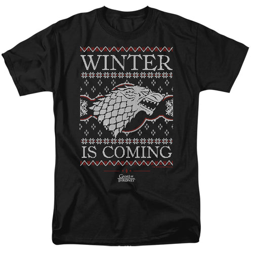 Game Of Thrones Winter Is Coming Ugly Christmas Mens T Shirt Black