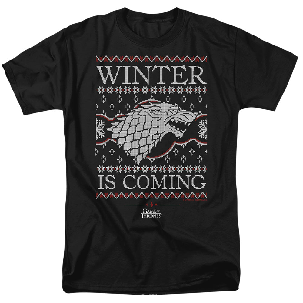 Game Of Thrones Winter Is Coming Ugly Christmas Mens T Shirt Black