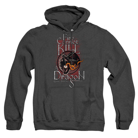 Game Of Thrones Fire Cannot Kill A Dragon Heather Mens Hoodie Black