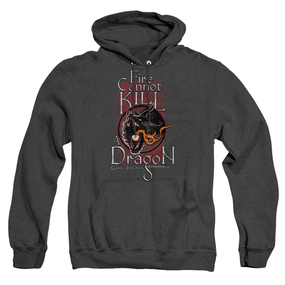 Game Of Thrones Fire Cannot Kill A Dragon Heather Mens Hoodie Black