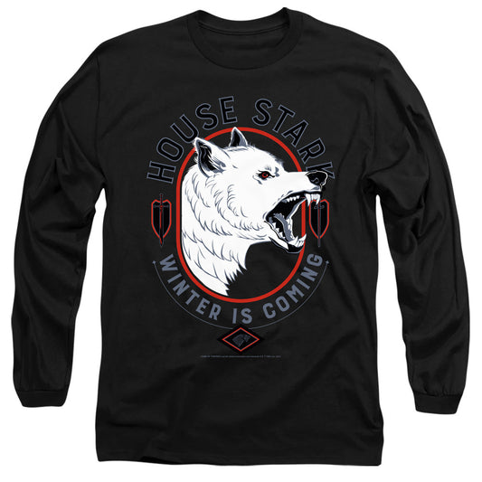 Game Of Thrones House Stark Winter Is Coming Mens Long Sleeve Shirt Black Officially Licensed