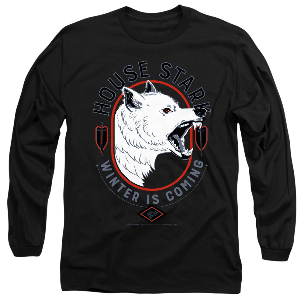 Game Of Thrones House Stark Winter Is Coming Mens Long Sleeve Shirt Black Officially Licensed