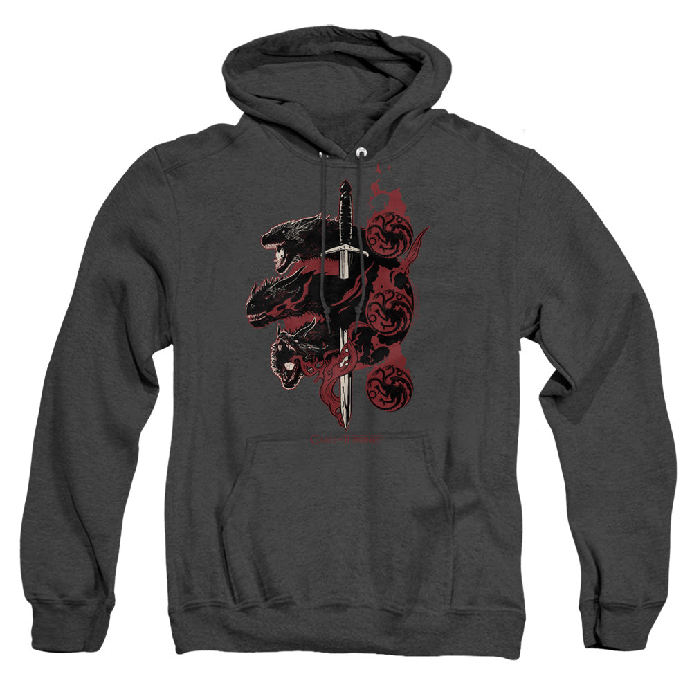 Game Of Thrones Targaryen Dragons Heather Mens Hoodie Black