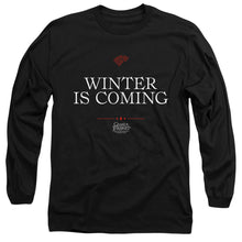 Load image into Gallery viewer, Game Of Thrones Winter Is Coming Text Mens Long Sleeve Shirt Black Officially Licensed
