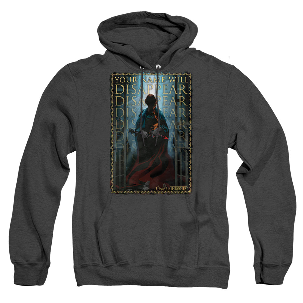 Game Of Thrones Your Name Will Disappear Heather Mens Hoodie Black